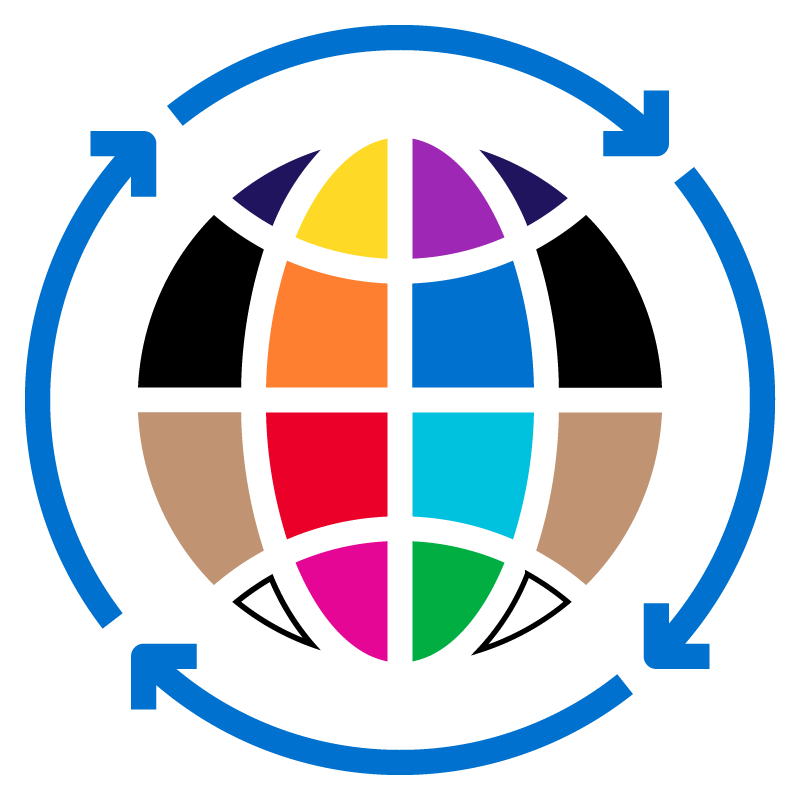 icon of a rainbow-colored globe