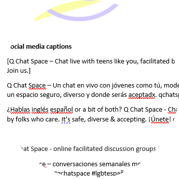 thumbnail image for Social Media Captions in English and Spanish